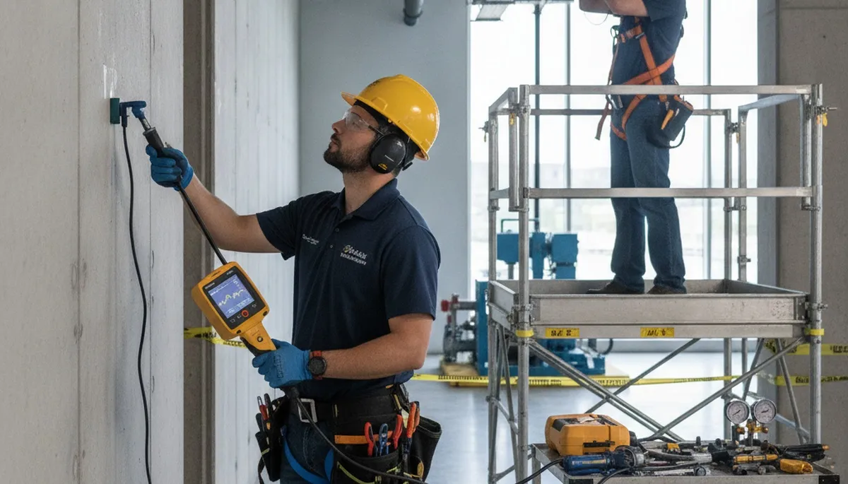 Leak detection plumber inspecting a Redmond, WA home for hidden water leaks