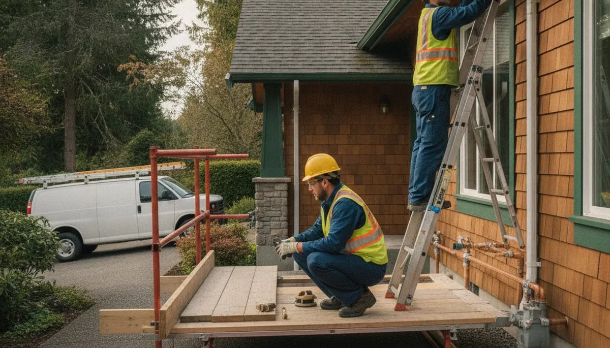 Professional plumber repairing plumbing in Redmond, WA for a local plumbing service