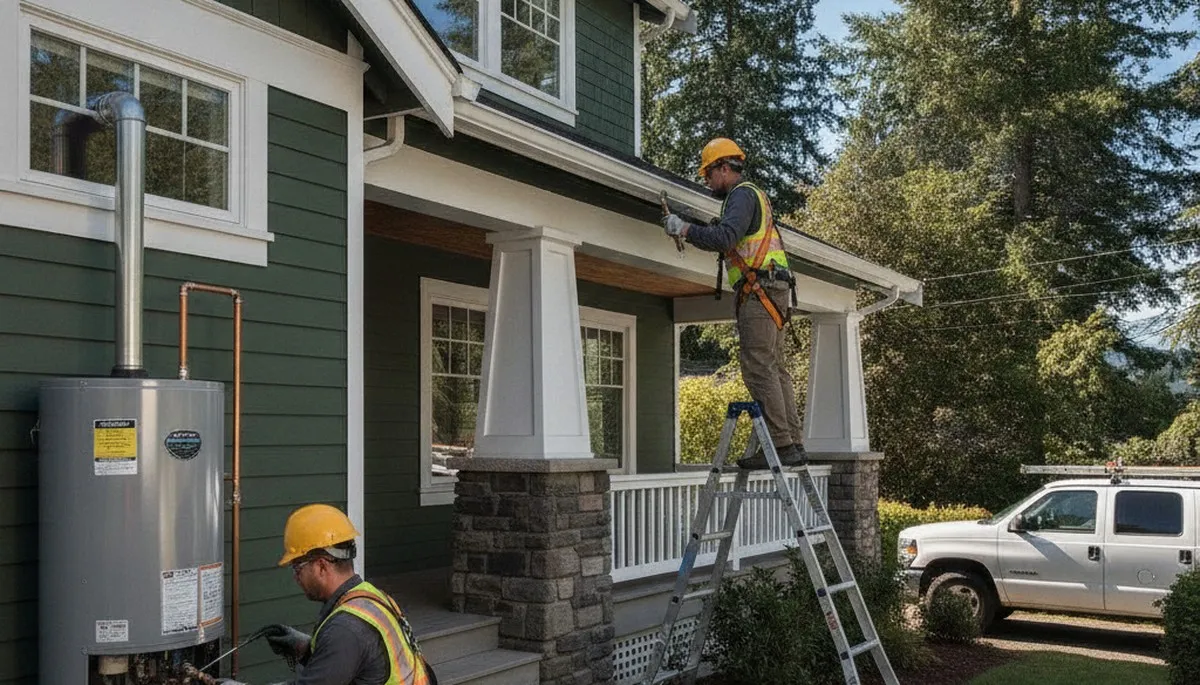Plumber repairing plumbing in Redmond, WA for a local plumbing repair service