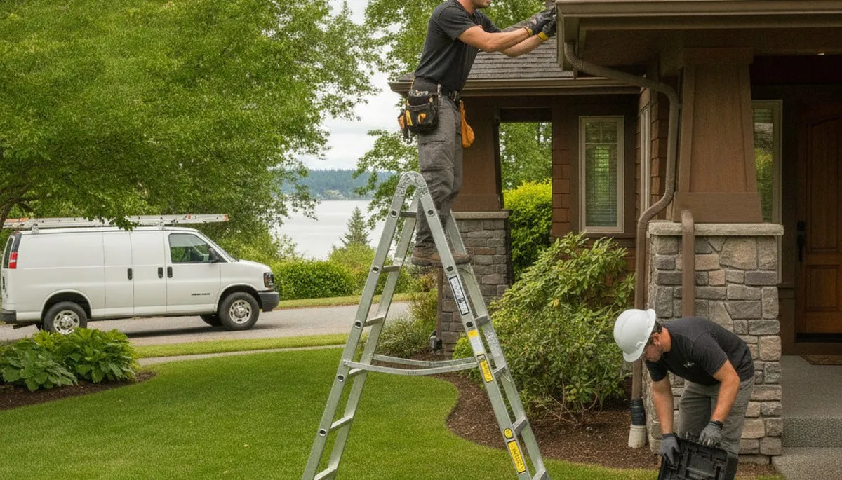 Plumber repairing plumbing in Redmond, WA for residential service call