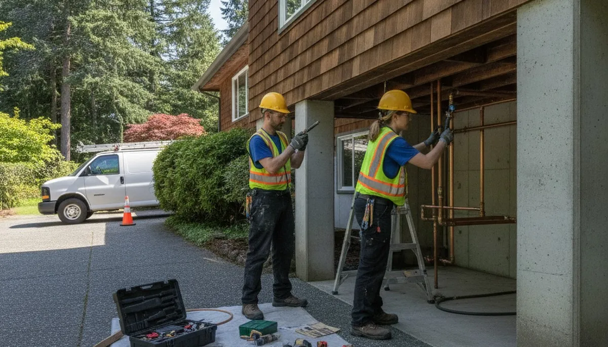 Plumber repairing plumbing in Redmond, WA for residential service on plumberredmondwa-new.com