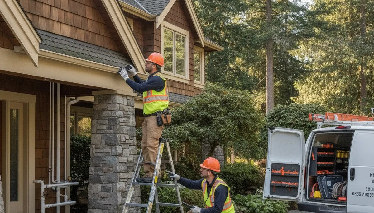 Plumber repairing a pipe in Redmond, WA for residential plumbing service