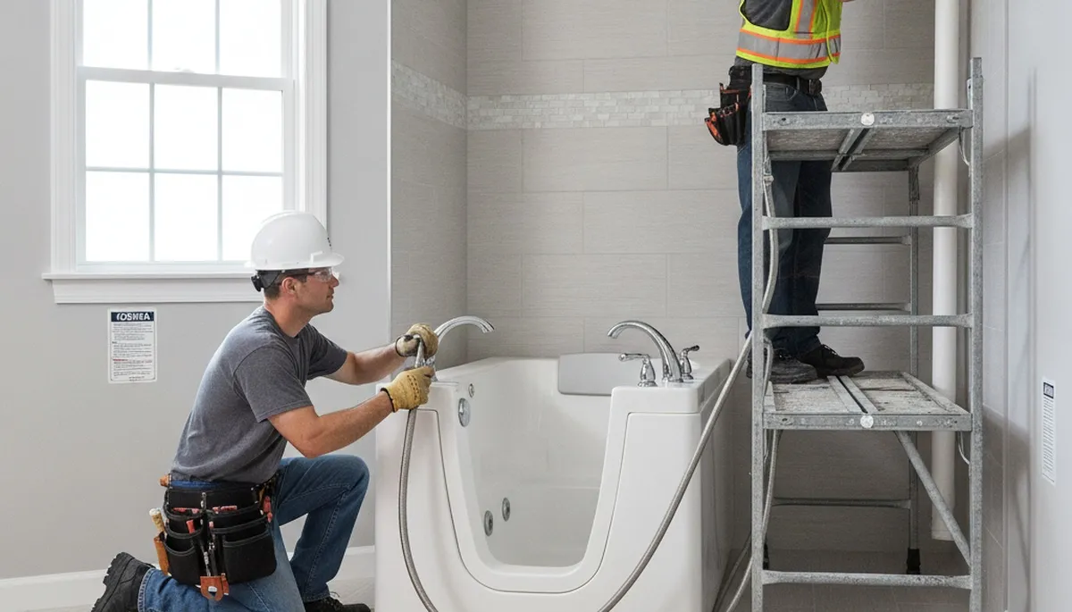 Walk-in tub installation by plumber in Redmond, WA for safer, accessible home bathing