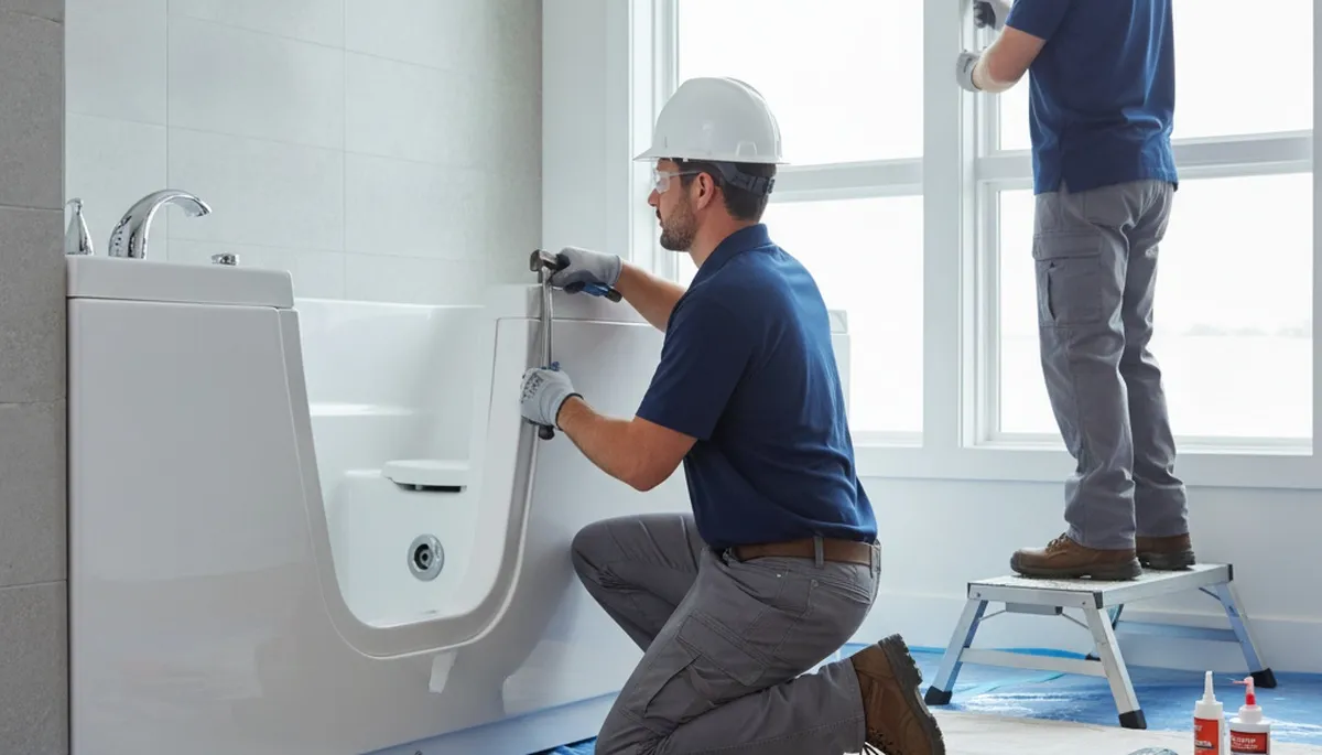 Walk-in tub installation by Redmond, WA plumbers for safe, accessible bathroom upgrades